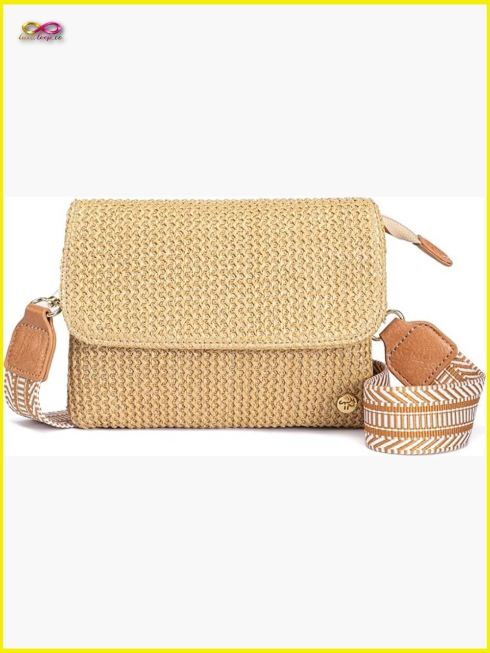 Faux Straw Woven Crossbody Purse Small Summer Beach Mini Bag Adjustable Strap